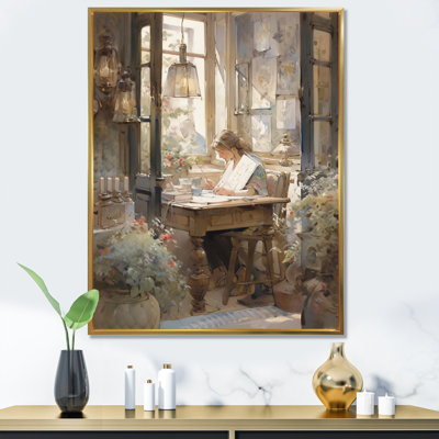 Portrait impressionniste, femme élégante rêveuse I