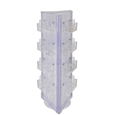 72 Pocket, Three-Sided Revolving 16"W x 60"H Pegboard Brochure Floor Display Kit by Azar Displays