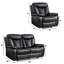 Ensemble de salon inclinable électrique en cuir synthétique 3 pièces avec causeuse et fauteuil inclinable-2113558909