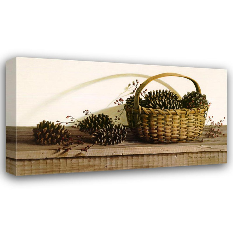 Pommes de pin et roses, H 14 po x l 24 po