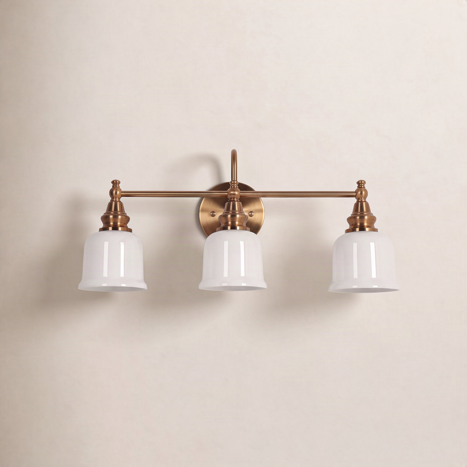 3-Light Dimmable Brass Vanity Light, Brass