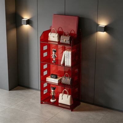 Red Acrylic Display Bookcase