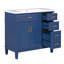 Meuble-lavabo moderne de 36 pouces avec lavabo en céramique et armoire à quatre tiroirs-665748792