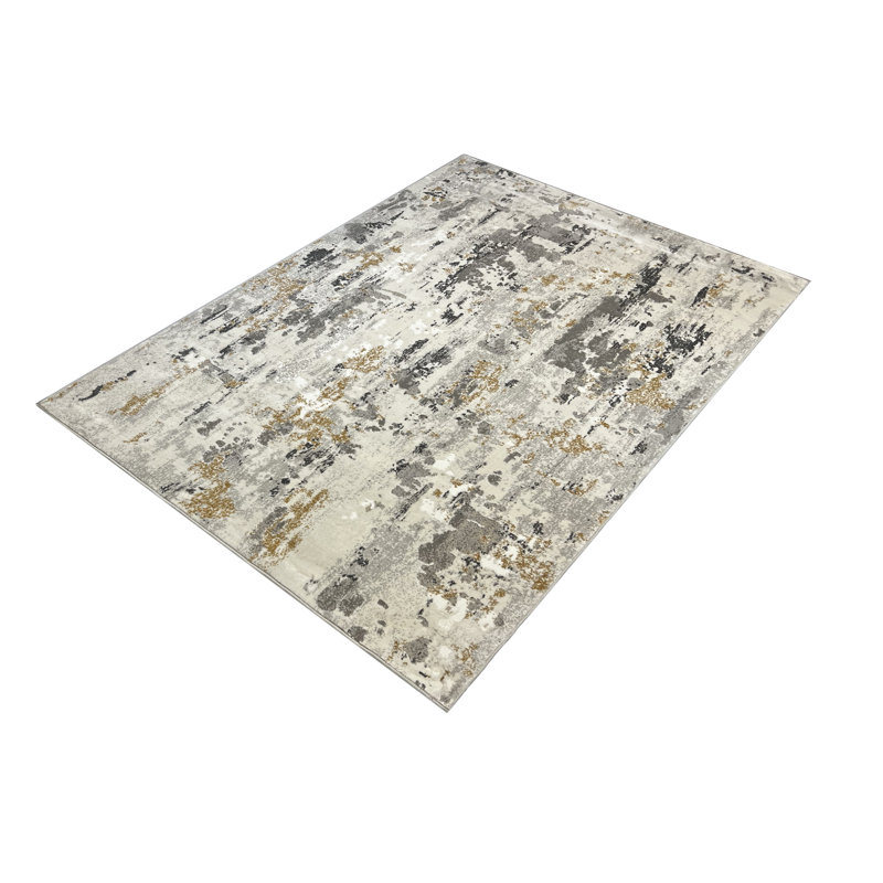 Tapis moderne gris 5X7, Rectangle 5 pi 4 po x 7 po