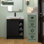 Meuble-lavabo autoportant simple de 28 po avec lavabo en céramique et porte à fermeture en douceur-898076287