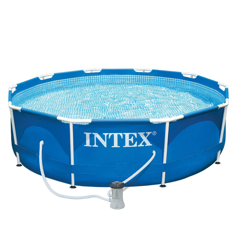 Intex 10ft x 30in Metal Frame Swimming Pool Set with Filter and Debris Cover