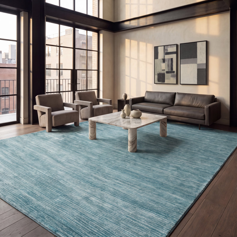 Tapis turquoise Mcevoy, Rectangle de 10 pi x 14 pi