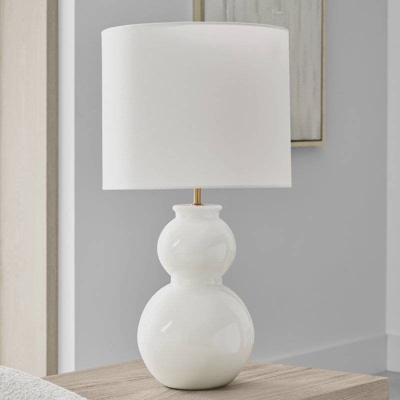 Buckley 1-Light Medium Table Lamp, Gloss White