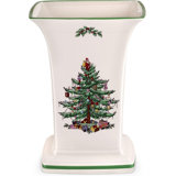 Spode Christmas Tree Square Vase - Festive Seasonal Home Decor