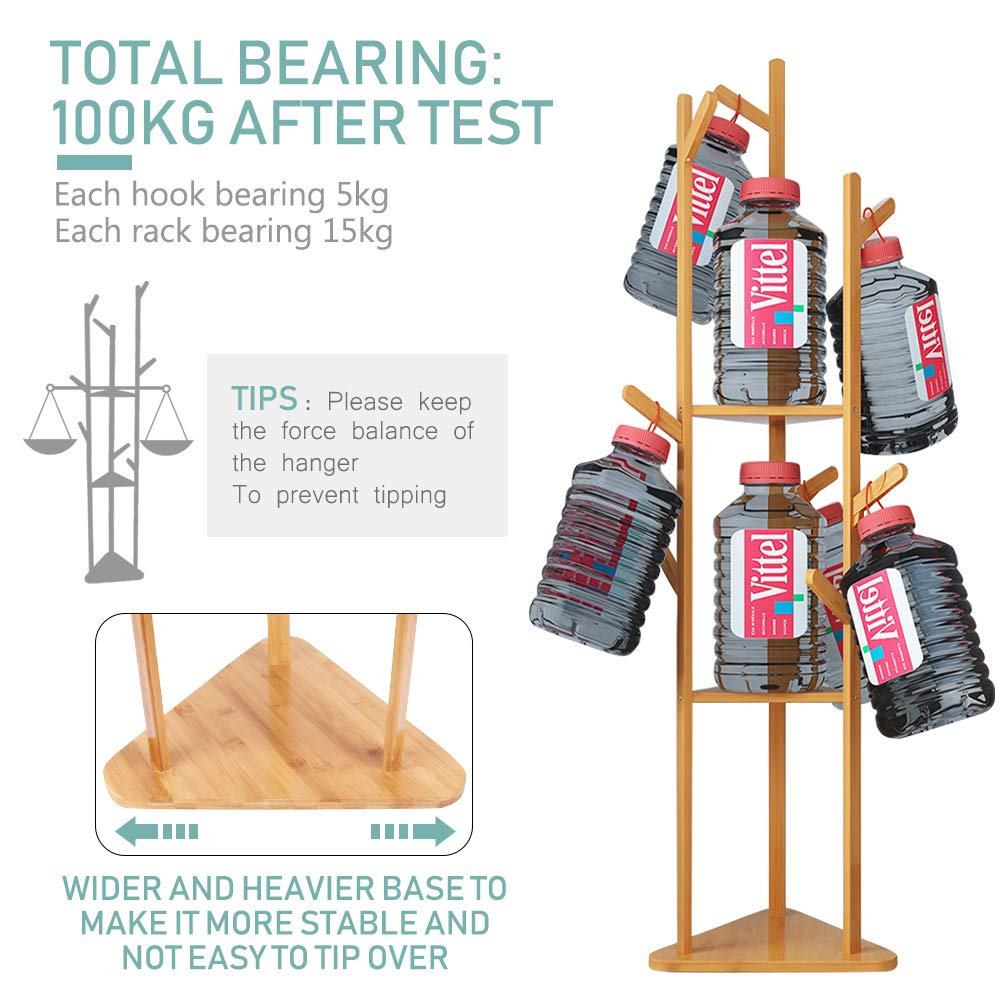 Athanasie Bamboo / Rattan Freestanding Coat Rack