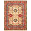 Tapis décoratif en laine rouge de conception unique 8 pi 2 po x 10 pi 6 po noué à la main New Age