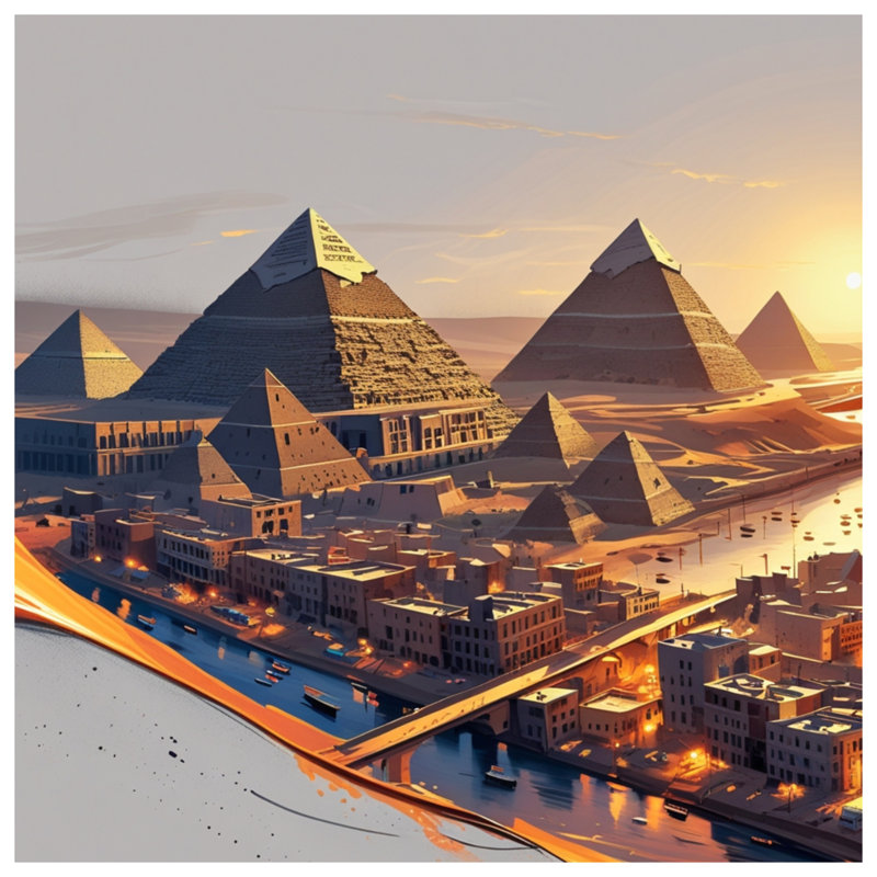 Pyramids At Sunset Blankets, 60in W x 80in H