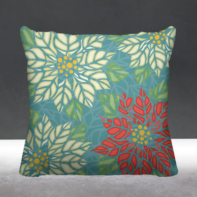 Floral Outdoor Reversible Throw Pillow