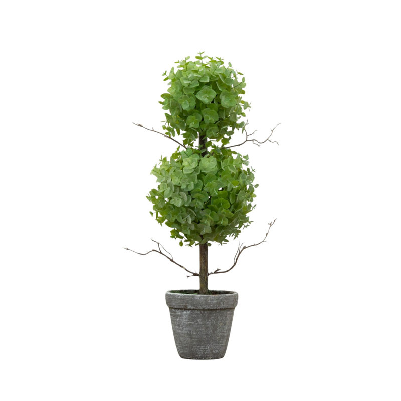 Topiaire d'eucalyptus artificiel en pot, H 24 po x l 6 po x P 6 po