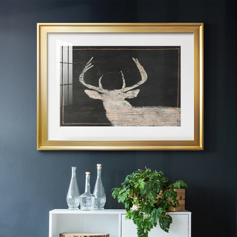 Brow Tine Deer I, impression encadrée sur papier, Or, H 19 po x l 27 po x P 1,5 po