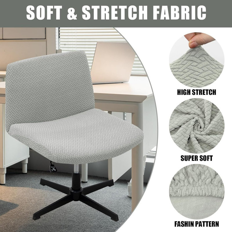 Housse pour fauteuil de bureau Livego, Polyester gris
