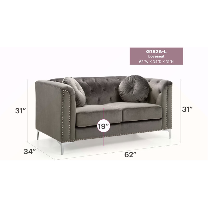 Causeuse Contemporary, Gris foncé