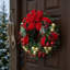 Holiday Red And Gold Evergreen Wreath