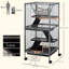 Rolling Small Animal Cage for Chinchillas Ferrets Kittens with Ramp Silver