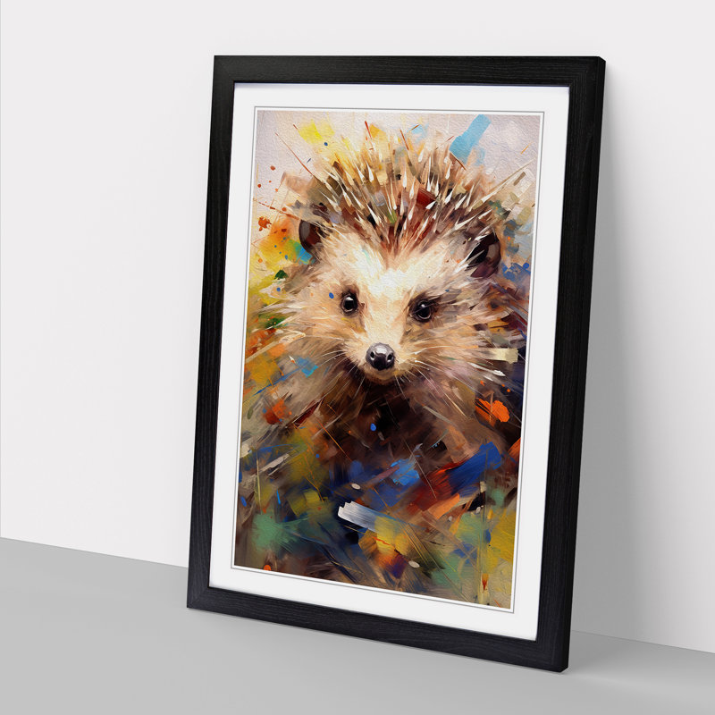 Hedgehog Gestural - Framed Print