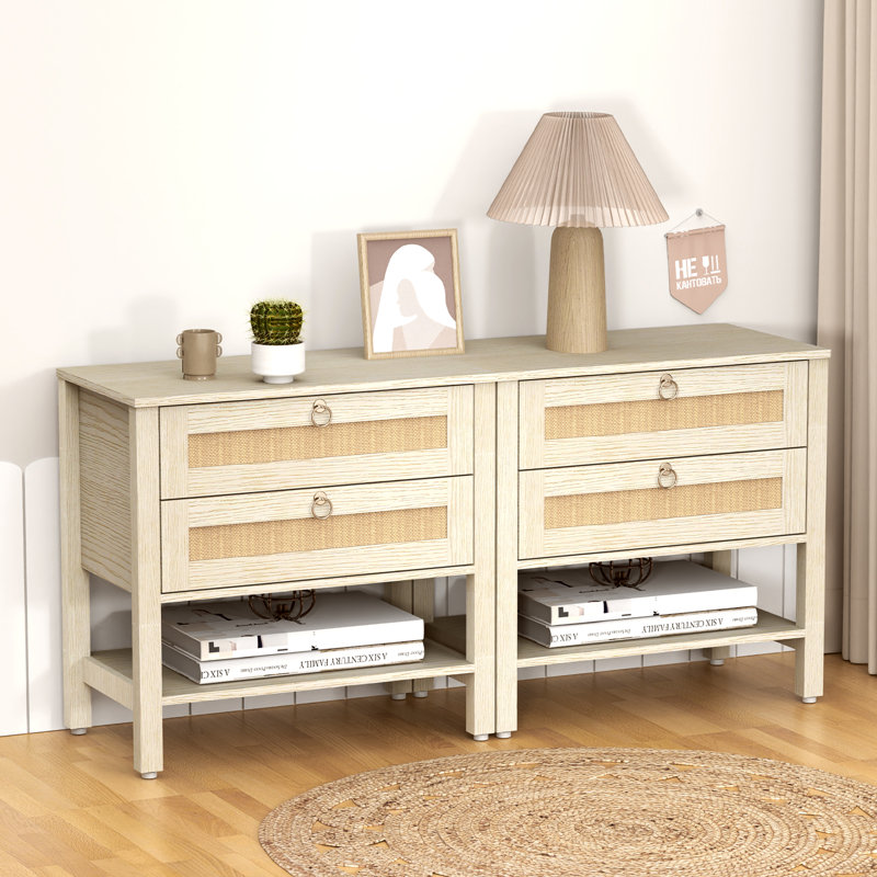 Table de chevet en rotin