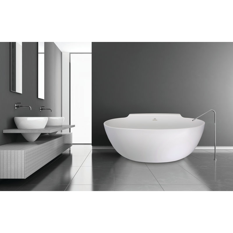 Guthrie 58'' L Freestanding Air Bathtub, Glossy White
