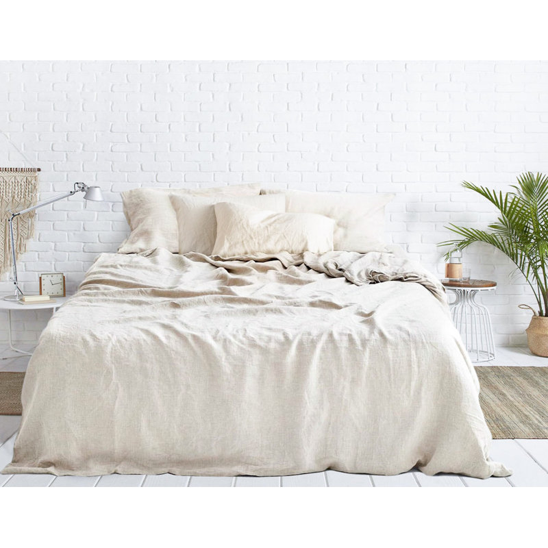 Linen Duvet Cover, California King Duvet Cover + 2 King Pillowcases, Oatmeal