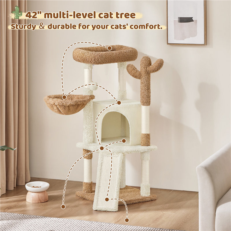 Arbre à chat 42 "Gilpin Cactus, Beige/brun