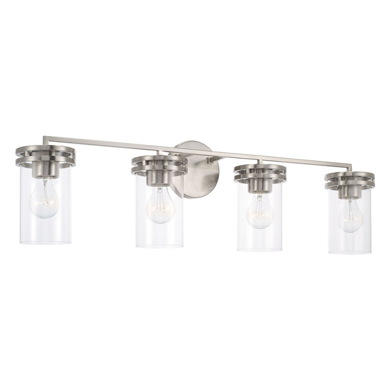 4 - Light Dimmable Vanity Light, Silver