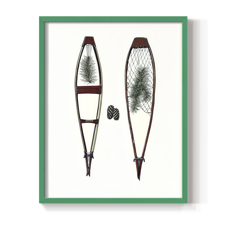 Reproduction encadrée - bois massif, H 30 po x l 24 po, Vert