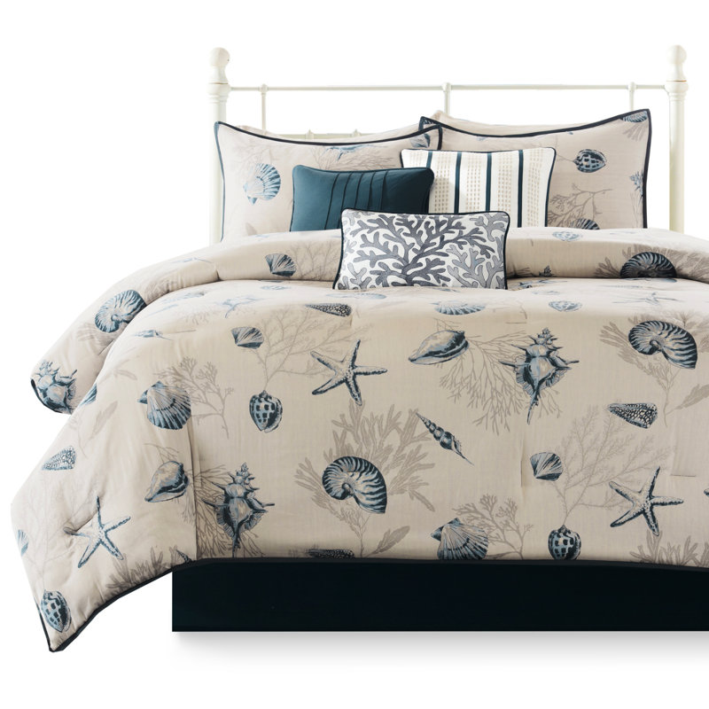 Édredon bleu très grand - motif décoratif croisé en tissage croisé 180 pièces 7 pièces 270G / m2