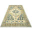 Tapis beige / bleu / ivoire en laine noué à la main de conception unique des années 1960 de taille 6 pi x 9 pi 7 pi 1 po x 12 pi 5 po