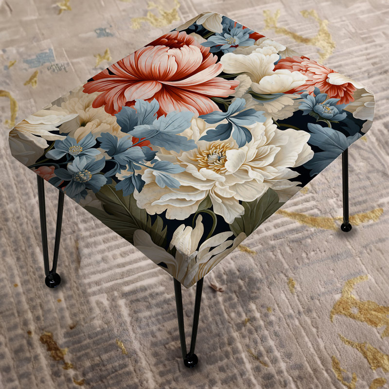 Motif floral French French Romance - Repose-pieds rectangulaire floral