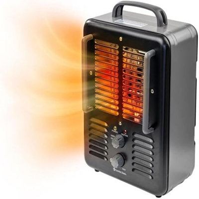 Comfort Zone Electric Portable Milkhouse Style Utility Space Heater With Adjustable Thermostat, Overheat Protection, And Safety Tip-Over Switch, Ideal
