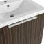 Meuble-lavabo de 24 po avec lavabo en résine, poignée en métal, fixation à flotteur pour lavabo moderne de petite salle de bain, mécanisme-130629029