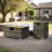 32" Propane Gas Fire Pit Table With Propane Tank Cover 2-Pieces, 50000 BTU Rectangular Steel Fire Pit With Beautiful Wicker Base For Outside Garden-1957593318