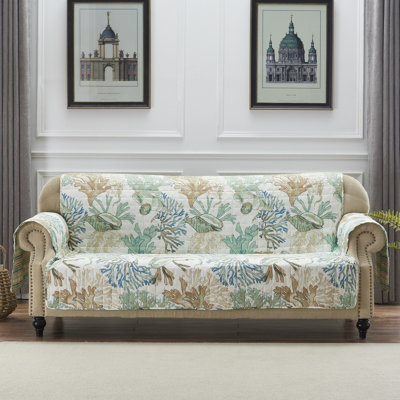 Atlantis Jade Reversible Furniture Slipcover