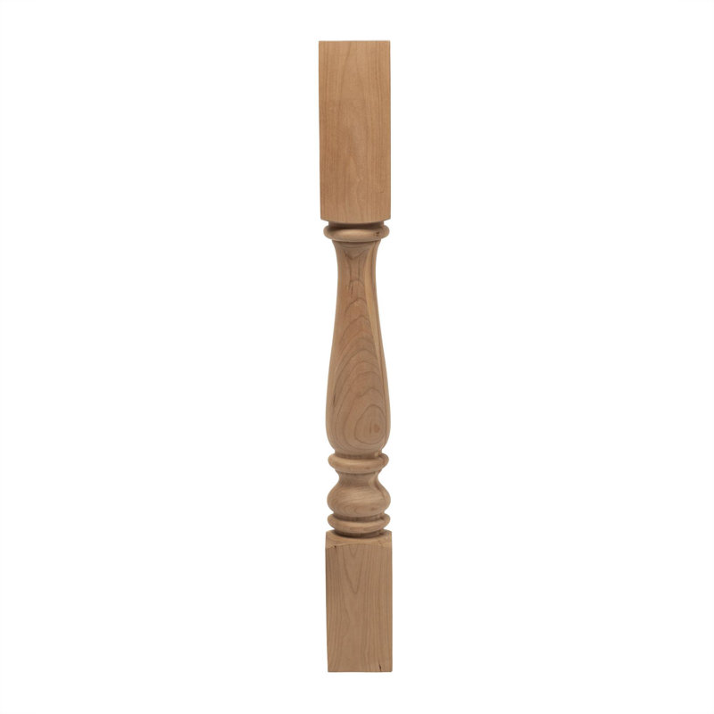Pieds hauts et demi-ronds. 1 pièce, H 35,25 po x l 3,75 po x P 3,75 po, Cerisier