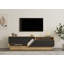 Meuble télé moderne avec plusieurs tablettes, saphir et anthracite, 63,0 po x 17,7 po x 15,7 po | 100% panneau de particules enduit de mélamine, épaisseur: 0,7 pouce | Solution de rangement élégante pour le salon et les espaces de divertissement-2072845638