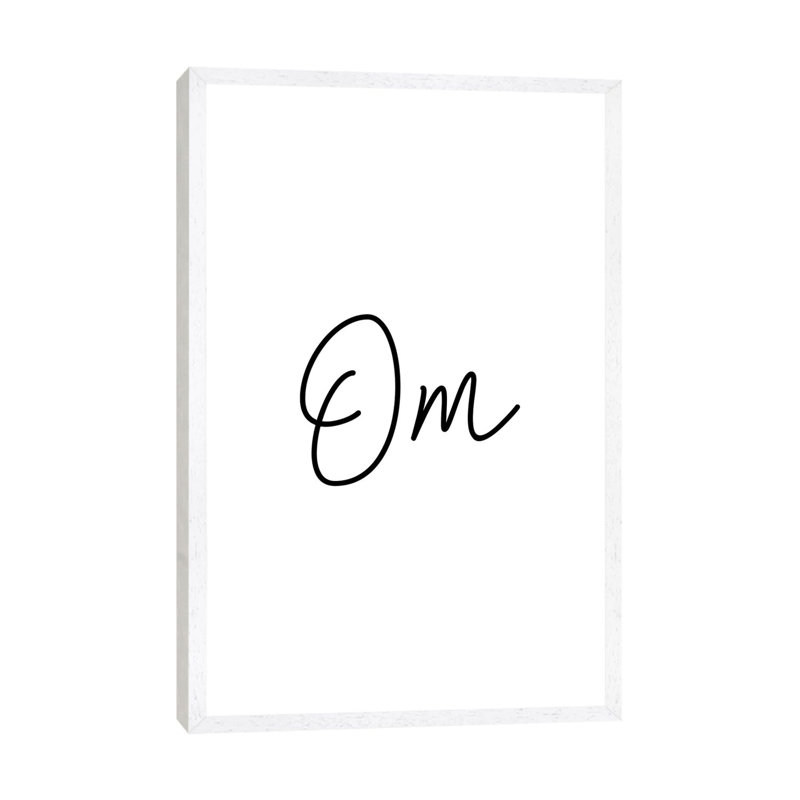 Om Girl 1 Piece Wall Art on Canvas, 101.6 cm H x 66.04 cm W, White Framed