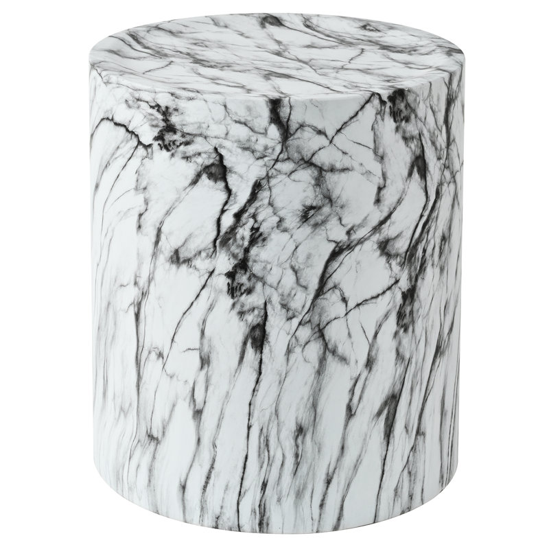 Veinedge Concrete Top End Table, White Marble