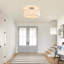Plafonnier semi-encastré 3 lumières en lin moderne-42075041