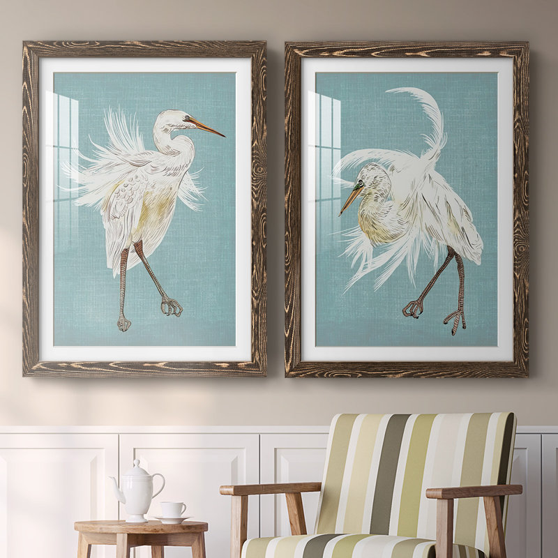 «Heron Plumage III», reproduction de photo sur toile 2 pièces, Noyer, H 31,5 po x l 88 po x P 1,5 po