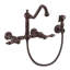 Whitehaus Wall Mount Faucet with Long Traditional Swivel Spout and Solid Brass Side Spray-1136461468-1164385469