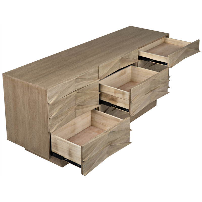 Drake 75'' W Solid Wood Sideboard, Washed Walnut