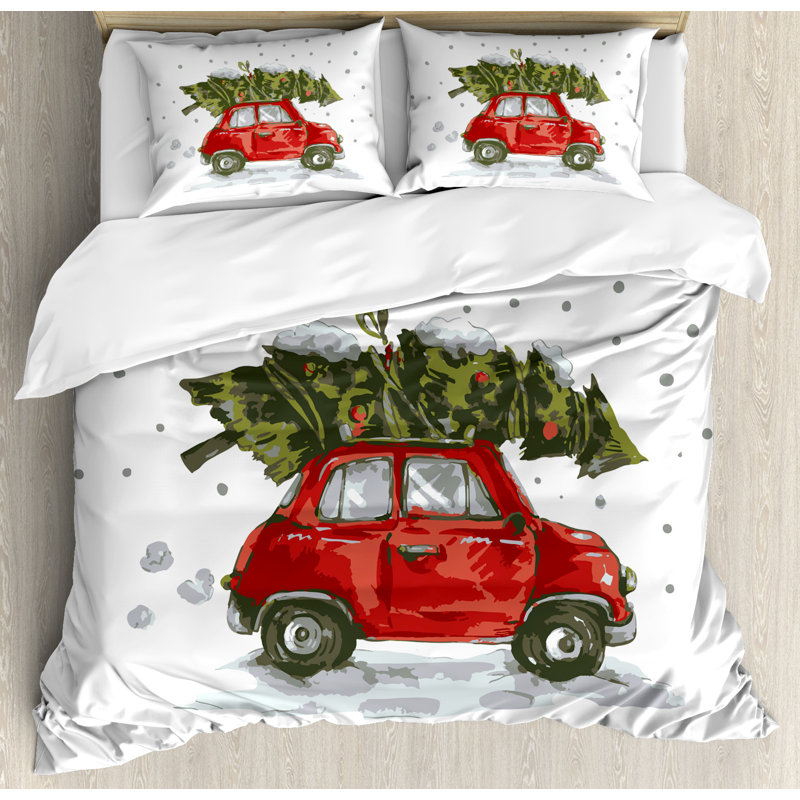 Christmas Traditional Polyester Duvet Cover, King Duvet Cover