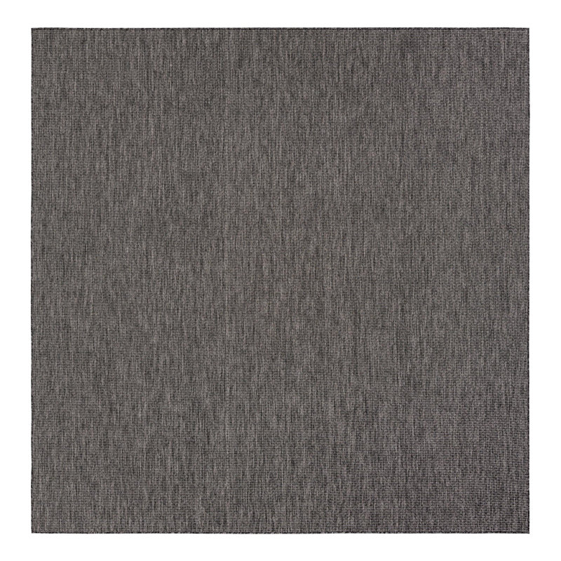 Tapis noir intérieur / extérieur Avaughn, Carré 5 pi 3 po, Noir