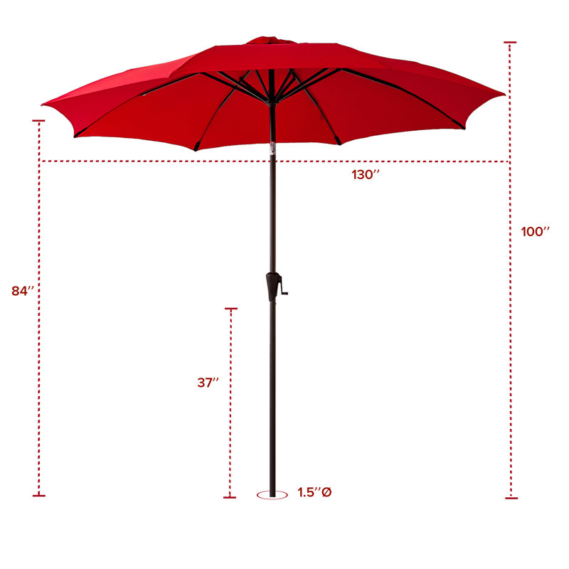 Parasol de marché 120 po Frison, H 100 po x l 130 po x P 130 po, Rouge