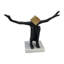 Statues décoratives audacieuses pour la décoration intérieure - Sculpture moderne avec détails géométriques dorés sur base en marbre blanc - Objets décoratifs pour décor de cuisine, de tablette ou de salon - 13 po, noir et or