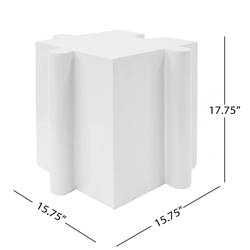 Table d'appoint modulaire Art avec bord convexe et conception à emboîtement MGO pour une utilisation intérieure et extérieure, parfaite pour les aménagements polyvalents et l'esthétique moderne.